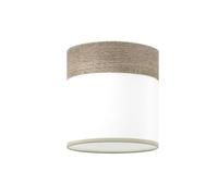 Zarivy Lampe de table E14 blanche avec base en bois gris 14 x 14 x 14 cm, idéale pour un éclairage décoratif et créer des ambiances chaleureuses.