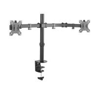 Zarivy Support pour écran pivotant et inclinable, 2 Bras, pour écrans de 13 à 32", Couleur Noire, idéal pour optimiser l'espace et améliorer l'ergonomie.