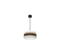 Zarivy Suspension en jute 1 x E27 noir/blanc, dimensions 40 x 40 cm, idéale pour un éclairage décoratif et d'ambiance dans les espaces modernes.
