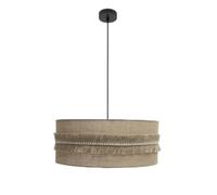 Zarivy Suspension noire 3 x E27 avec sac de 60 x 60 cm et franges, idéale pour un éclairage décoratif et créer des ambiances chaleureuses.