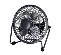 Zarivy Ventilateur de table Bulería élégant et compact en noir. Avec 2,5 W de puissance et USB, mesure 14,8 x 14,2 x 7,6 cm. Réglable pour un flux d'air idéal dans n'importe quel espace.