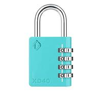 [ZARKER XD40] Cadenas à combinaison robuste à 4 chiffres pour casier, salle de sport, portail, abri de jardin, boîte à outils, porte, armoire et garage avec code - Émeraude 1 paquet