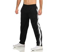 ZARMEXX Pantalon de survêtement pour homme, avec boutonnière latérale à ouvrir, pour le sport, les loisirs, le jogging, Noir , XXXL