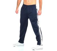 ZARMEXX Pantalon de survêtement pour homme, avec boutonnière latérale à ouvrir, pour le sport, les loisirs, le jogging, bleu marine, L
