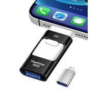 ZARMST Cle USB 512 Go, Clé USB 4 en 1 pour iOS/Pad/Android/Type C/PC, Cle USB C 3.0 Flash Drive Transfert Rapide, Clef Mémoire Externe pour Stockage Photos, Vidéos, Fichiers(Noir)