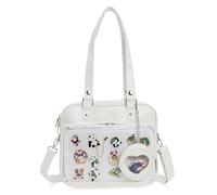 ZAROXOXS Ita Bag Sac à main à bandoulière Kawaii Sac à dos carré avec insert Anime Pins Display, blanc, Sac Ita