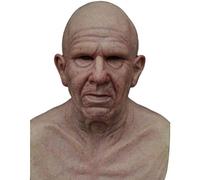 ZARQ Another Me The Elder Masque de vieil homme réaliste en latex avec visage froissé pour Halloween, bal masqué