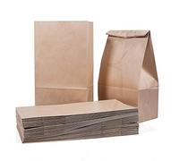ZARRS Sacs en papier avec fond,50 pièces Kraft Sac d'emballage alimentaire pour sacs cadeaux pizzas douces confettis bonbons et articles de boulangerie