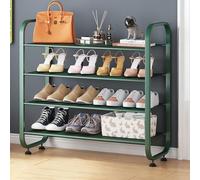 ZARUX Étagère à Chaussures 3/4/5 Niveaux Rangement Ajustable pour Chaussures, Structure en Métal Grande capacité pour 12-20 Paires, pour Entrée Coin(Green,84.5 * 68.5cm/33.3 * 27in)