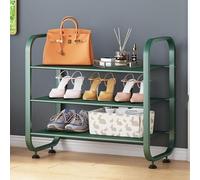 ZARUX Étagère à Chaussures 3/4/5 Niveaux Rangement Ajustable pour Chaussures, Structure en Métal Grande capacité pour 12-20 Paires, pour Entrée Coin(Green,84.5 * 51.5cm/33.3 * 20.3in)