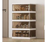 ZARUX Rangement pour Chaussures Pliable Peu Encombrante Étroite Etagere Chaussure, Tour De Rangement Polyvalente Convient pour Bottes Talons Baskets(Brown,89.2cm/35.1in)