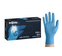 Zarys Gants de protection mecanique extra fort et résistant, Bleu, Nitrile, texture diamant - Boite de 50 pièces (XXL)