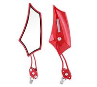 ZASCHMOY 1 Paire de Rétroviseurs Latéraux Universels en Alliage d'aluminium pour Moto et Scooter de 10 Mm et 8 Mm - Vision Claire avec Angle de Vision Réglable (rouge)