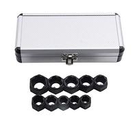 ZASCHMOY 10 Pcs Écrou Cassé Boulon Extracteur Douille Hex Écrou Outil de Suppression Ensemble pour Endommagé Rouillé Vis Dénudées Écrous avec Surface En Oxyde Noir Protection Contre La