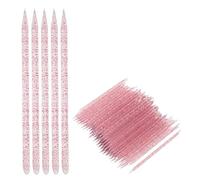 ZASCHMOY 100pcs Pusher à Ongles Jetables Pusher à Double extrémité Sticks de Soins à Ongles Professionnels pour la Manucure Pédicure - Rouge (Rose rouge)