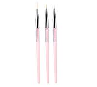 ZASCHMOY 3 Stylos Nail Art Liner, Ensemble de Pinceaux à Points 7 Mm 11 Mm 15 pour Peinture sur Gel, avec Poignée en pour Usage Personnel Professionnel en Salon (Rose)