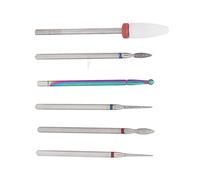ZASCHMOY 6pcs Bit de Perceuse à Ongles en Céramique à Haute Résistance pour Polissage et élimination des Cuticules - Tungstène et Céramique pour les Artistes et Débutants - s'adapte à la Plupart