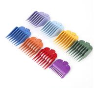 ZASCHMOY 8 Pièces Ensemble de Peignes de Guidage pour Tondeuse à Cheveux Dents Arrondies Sûr Confortable Facile à Clipser avec Support de Rangement pour Tondeuses à Cheveux (multicolore)