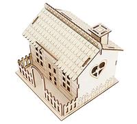 ZASCHMOY Banque de Piggy de Villa en Bois Décorative avec Lumière LED et Entrée de Monnaie à Grande capacité - Boîte à Argent pour Enfants Respectueuse de l'environnement pour l'activité Créative de