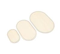 ZASCHMOY Basket en Bois Ovale Bottom 3PCS Set pour le Tissage de Tricot - Base de Panier à Crochet Solide Robuste avec Conception Polyvalente - Accessoire d'artisanat de Macrame