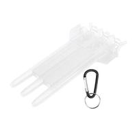 ZASCHMOY Boîte de Fléchette Portable Universelle avec Boîtier ABS et Rangement à 3 Manches avec Une Boucle d'alliage en Aluminium pour Les Types de Fléchettes - Noir (Blanc Transparent)