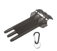 ZASCHMOY Boîte de Fléchette Portable Universelle avec Boîtier ABS et Rangement à 3 Manches avec Une Boucle d'alliage en Aluminium pour Les Types de Fléchettes - Noir (Black)