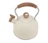 ZASCHMOY Bouilloire à Sifflet en Acier Inoxydable de Haute qualité de 2,5 L, Adaptée aux Cuisinières électriques et à Gaz, Couleur Mendiant, Essentielle pour Chaque Foyer, ébullition Rapide (Beige)