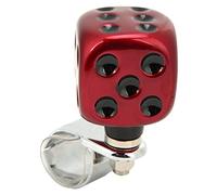 ZASCHMOY Bouton de Suicide en Forme de Dés pour Volant de Voiture, pour Voitures, Camions, Tracteurs, Bateaux, Design Ergonomique, économie de Travail, Rouge (Rouge)