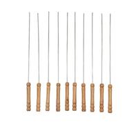 ZASCHMOY Brochettes BBQ en Acier Inoxydable avec Poignée en Bois - Barbecue de 10pc