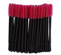 ZASCHMOY Brosse à Cils Jetable 100 Pièces, Applicateur de Baguettes de Mascara pour un Maquillage Facile, avec Taille Portable et 5 Couleurs, Matériau en Coton Plastique (Rose rouge)
