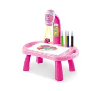 ZASCHMOY Bureau D'apprentissage pour Enfants, Planche à Dessin de Projection, Table D'art avec 4 Diapositives 32 Motifs, Projecteur Rotatif pour Garçons et Filles de Plus de 3 Ans (PINK)