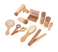 ZASCHMOY Cet Joli Ensemble de Jouets de beauté en Bois Est Parfait pour Les Filles et Comprend Un Sèche-Cheveux, Un Miroir et d'autres Accessoires.