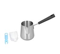 ZASCHMOY Chauffe-Beurre Mini Cafetière Chauffante en Acier Inoxydable 350 Ml avec Bec Verseur pour Faire Fondre le Beurre, Réchauffer le café et Faire du Latte Art