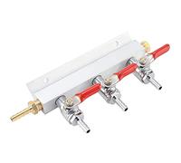 ZASCHMOY Collecteur de Distribution de Gaz CO2 à 3 Voies - Système de Distribution de Bière Durable en Aluminium, Cuivre et Acier Inoxydable, Installation Facile avec Clapet Anti-retour intégré,