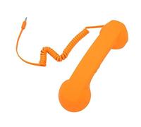 ZASCHMOY Combiné Téléphonique sans Fil Rétro avec Prise Jack 3,5 Mm, combiné Filaire Anti-Radiation Compatible Smartphones et Ordinateurs, Volume Réglable et Câble Flexible de 9 Pieds. (Orange)