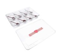 ZASCHMOY Condiment Caddy Server 8 Conteneurs Plateau de Service avec Cuillères pour Accessoires de Bar, Fruits et Fêtes, Plastique 450x290x72mm (Plastique)