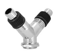 ZASCHMOY Connecteur de Tuyau en Y à Double Usage - Adaptateur Multi-diamètre pour Siphon de Sol, Machine à Laver, Cuisine et Salle de Bain, PVC Durable avec Couvercle Décoratif (Connecteur à double