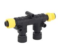 ZASCHMOY Connecteurs en T à 2 Ports pour NMEA 2000, IP67 Écrou Métallique Résistant à l'eau M12 Connecteur en T pour Câble de Dérivation à 5 Broches pour Lowrance, Simrad, B&G, Navico Networks