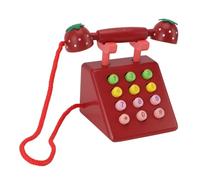 ZASCHMOY Décor de Téléphone en Bois-Jouet éducatif Haute fidélité, Modèle de Téléphone de Décoration de Bureau Mignon adapté à la Maison, au Bureau et au café. (Rouge)