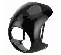 ZASCHMOY Déflecteur de Vent de Carénage de Phare de Moto de 7 Pouces, Pare-Brise Antibuée Noir Brillant, Ajustement Universel pour Motos de Phare de 7 Pouces (Noir Brillant + Couvercle)