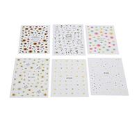 ZASCHMOY Éco-Fleurs de Fleurs Autocollants d'art Nail - Décalcomanies à Ongles de Bricolage avec des Conceptions de Tournesol et de Marguerites - 6 Feuilles Décoration d'art Nail Auto-adhésive