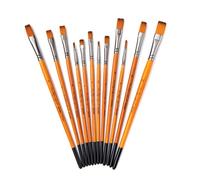 ZASCHMOY Ensemble de 12 Pinceaux de Peinture, Pinceau d'artiste avec Poils en Nylon pour Aquarelle, Peinture de Visage à L' Acrylique, 4 Types de Pinceaux Ronds et Plats à Angle Filbert (-1)