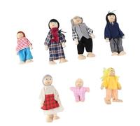 ZASCHMOY Ensemble de Jouets Miniatures en Pin pour Poupées Familiales - Accessoire éducatif pour Maison de Poupée pour Enfants de 1 à 7 Ans - 7 Poupées Uniques pour Jeux de Rôle (Nouvelle