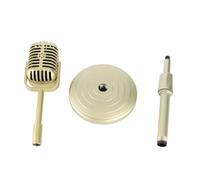 ZASCHMOY Ensemble de Modèles de Microphone à l'ancienne, Base Stable et Support Réglable en Hauteur pour Accessoires de Photographie Rétro (GOLD)