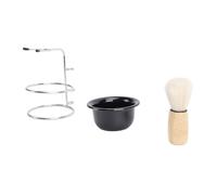 ZASCHMOY Ensemble de Support Bol Blaireau Rasage Kit Toilettage Haut Gamme avec Cheveux Synthétiques et en Acier Inoxydable pour Hommes Idéal les Voyages la Maison
