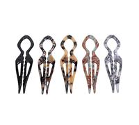 ZASCHMOY Épingle à Cheveux Française, Pince à Cheveux en Forme de U avec Conception Antidérapante à Double Rainure, Bords Polis pour éviter les Accrocs, épingles à à Motifs de (5PCS)