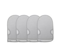 ZASCHMOY Exfoliant pour le Corps, Double Trous pour les Pouces pour un Nettoyage en Profondeur et une Préparation au Pré-bronzage, 4 Pièces, Fibres de Viscose Grises, Coton (Ensemble de quatre