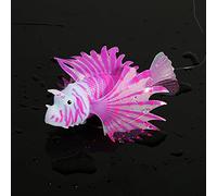 ZASCHMOY Glow-in-The Dark Aquarium Artificial Fish Decor - Silicone Lionfish Ornaments for Fish Tank - Réaliste de Simulation Flottante Animal (Purple)