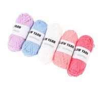 ZASCHMOY Glow in the Dark Yarn 5pcs Set - Fil à Tricot Lumineux pour Artisanat d'art au Crochet Bricolage - 49 Yards/Rouleau de Polyester Doux