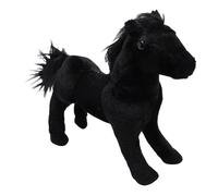 ZASCHMOY Jouet en Peluche Poney au Toucher Réaliste, Décoration de Table de Canapé-lit en Tissu Fait à la Main, Multifonctionnel, Mignon, Marron foncé (Black)